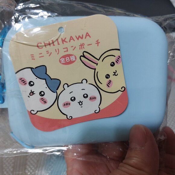Adorable Cute CHIIKAWA Mini Silicone Pouch Mini Bag Mini Wallet BLUE - Picture 5 of 6
